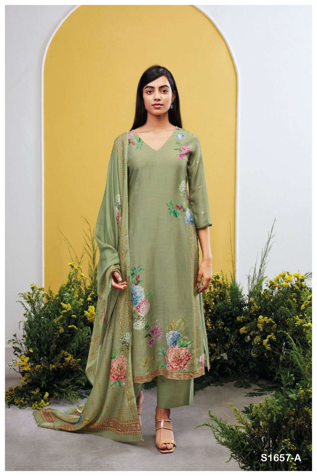 AARADHYA BY GANGA FASHIONS 1657-A TO 1657-D SERIES COTTON PRINTED DRESSES