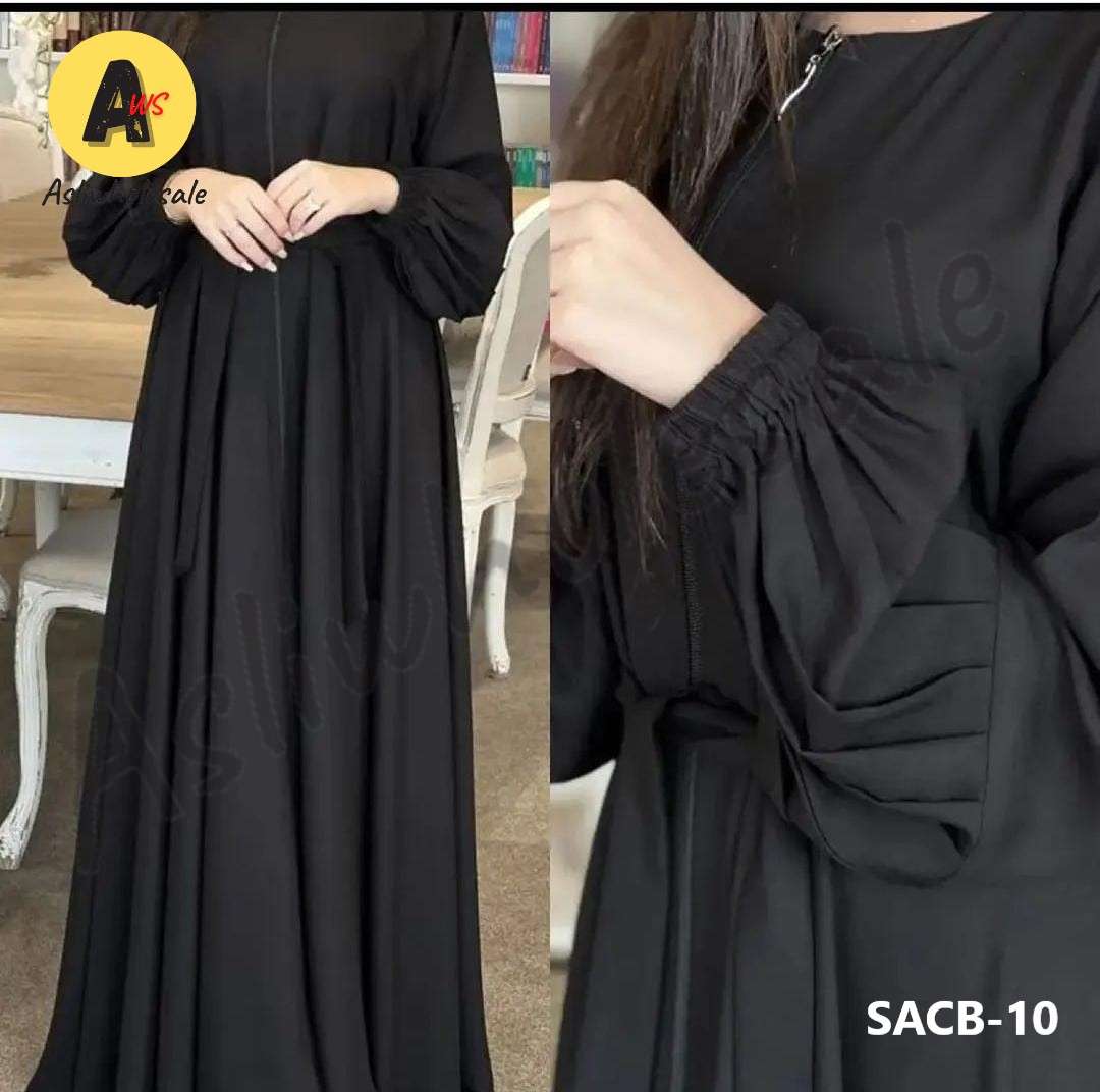 SACB-10 BY ASLIWHOLESALE STYLISH DESIGNER PREMIUM NIDA FABRIC BURQA