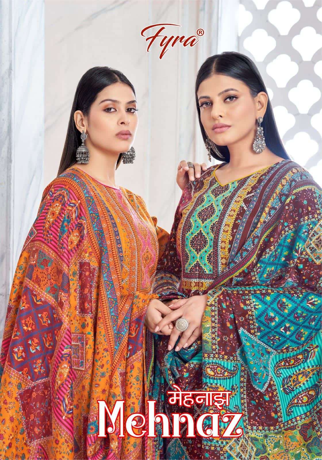 MEHNAZ BY FYRA 1001 TO 1008 SERIES DESIGNER PASHMINA EMBROIDERY DRESSES