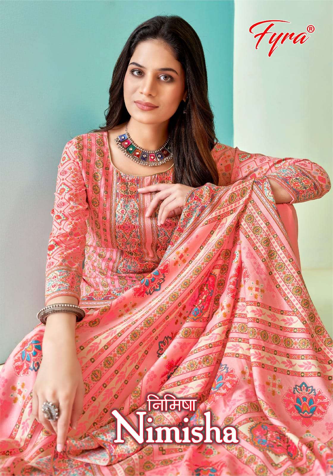 NIMISHA BY FYRA 1001 TO 1008 SERIES DESIGNER PASHMINA EMBROIDERY DRESSES