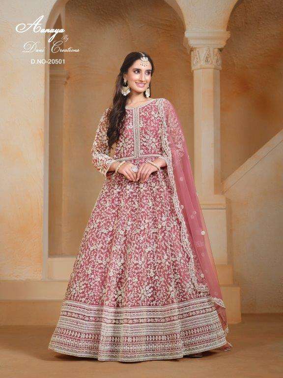 AANAYA VOL-205 BY TWISHA 20501 TO 20504 SERIES DESINGER NET EMBROIDERY DRESSES