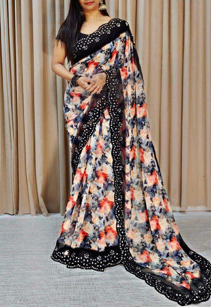 MP-399 BY ASLIWHOLESALE DESIGNER SOFT GEORGETTE PRINTED SAREES