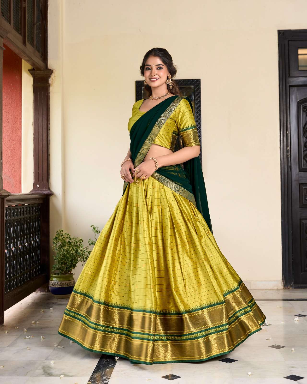 2050 COLOUR BY ASLIWHOLESALE DESIGNER COTTON SILK PRINTED LEHENGA