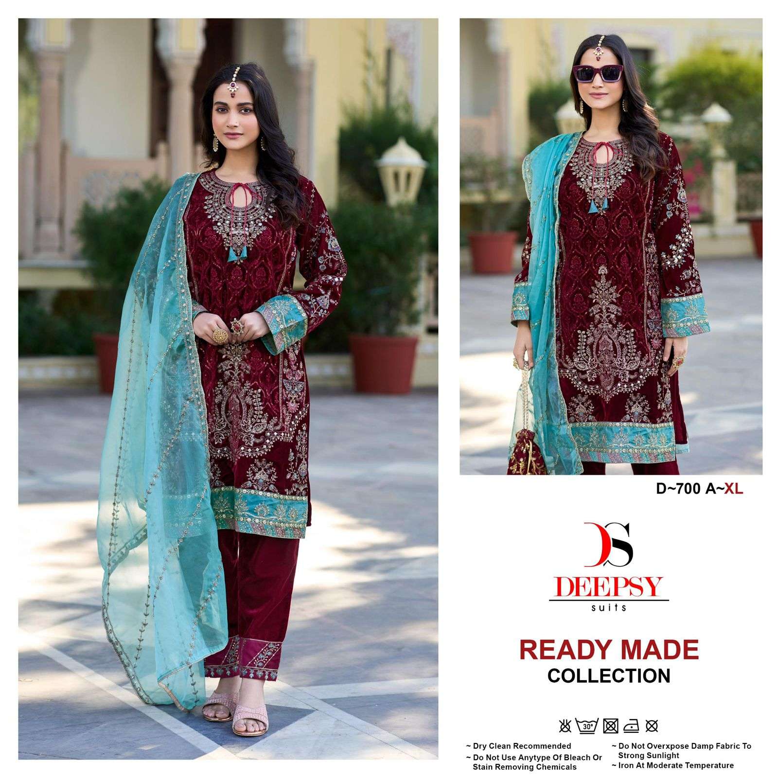 D-700 COLOURS BY DEEPSY SUITS HEAVY VELVET EMBROIDERY PAKISTANI DRESSES