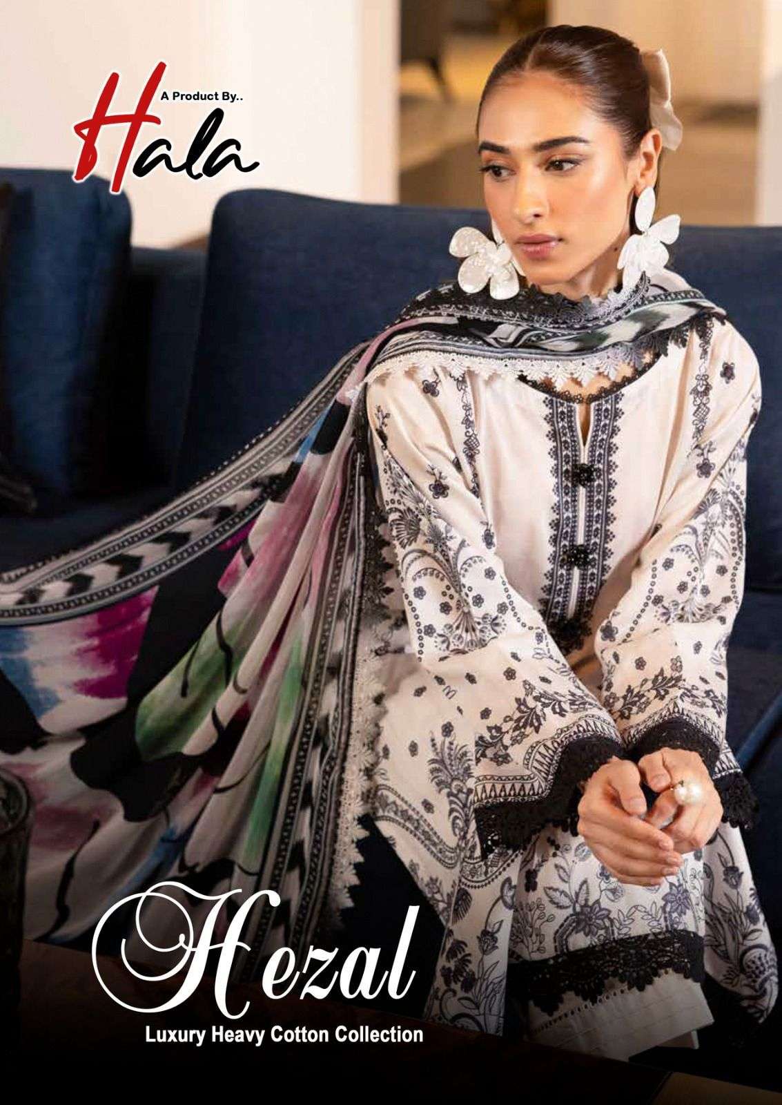 HEZAL VOL-01 BY HALA 1001 TO 1006 SERIES PURE LAWN COTTON PRINTED DRESSES